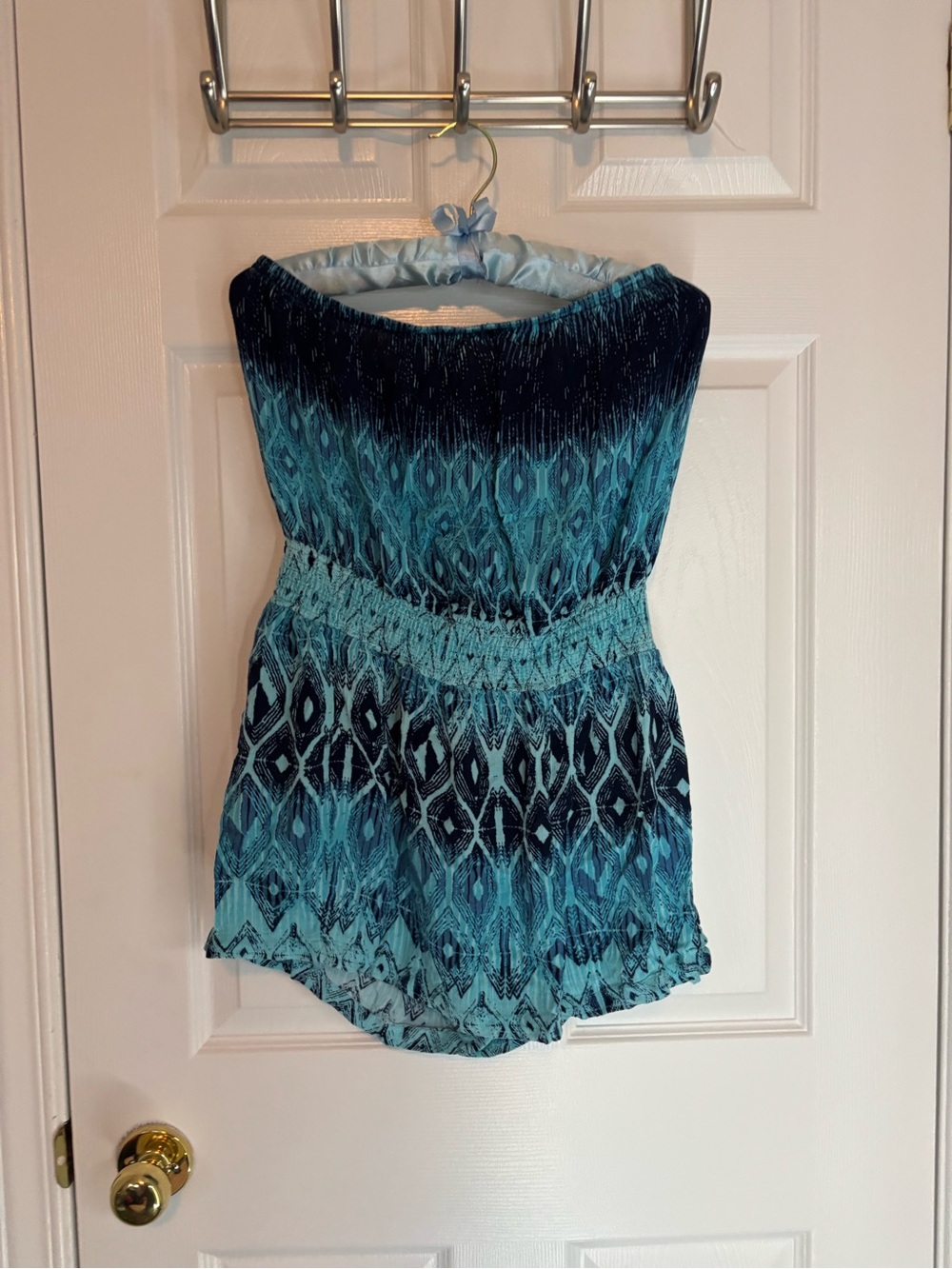 Emily Hsu Blue Patterned Boho Dress - Turquoise & Navy